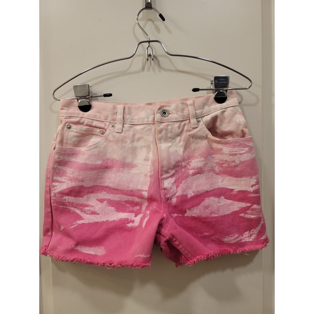 DKNY Pink Ombre white denim Shorts